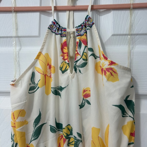 Flying Tomato Floral Maxi Dress Halter Neck Yellow Summer Boho Womens Small - Picture 4 of 11